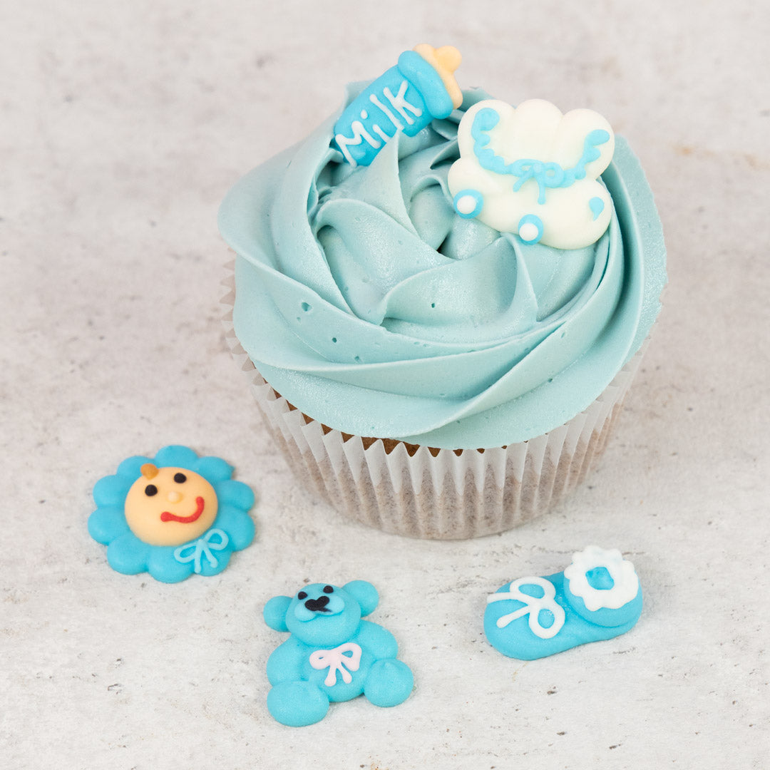Baby Shower Boy Sugar Toppers, 5 Pieces