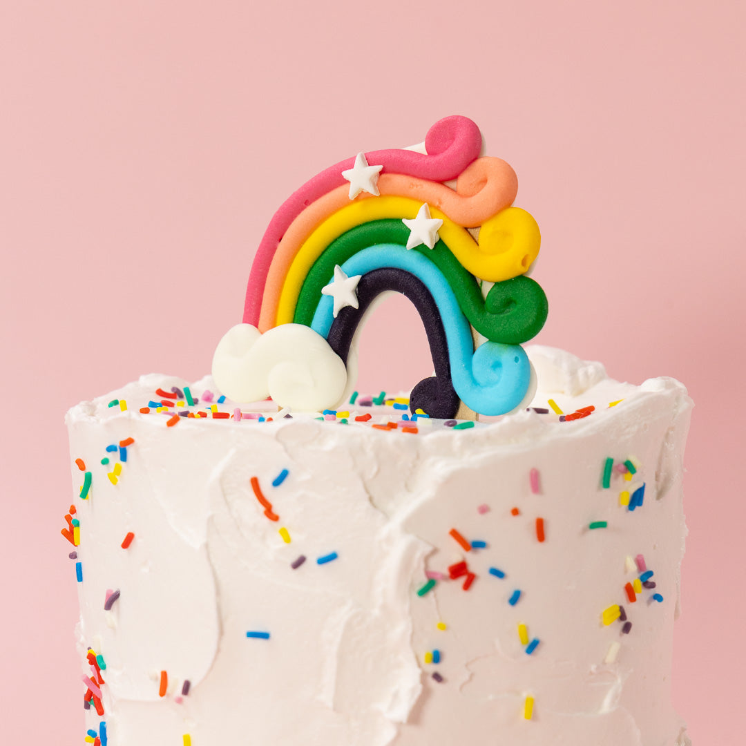 Figurina di zucchero arcobaleno colorata
