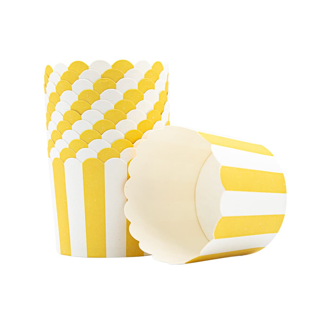 Happy Sprinkles Sprinkles Moldes para hornear amarillo-blanco a rayas