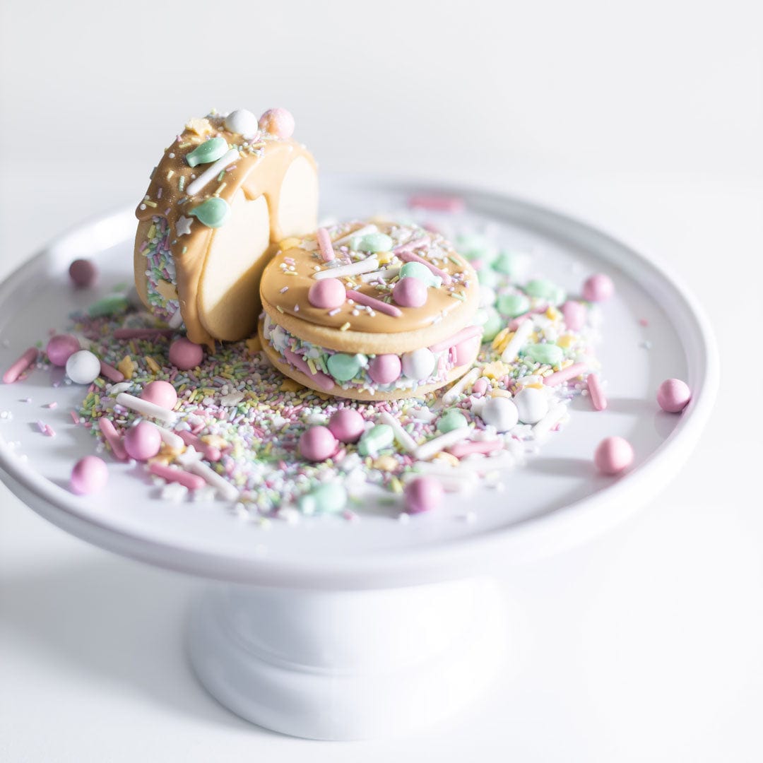 Happy Sprinkles Présentoir à gâteaux Streusel blanc petit