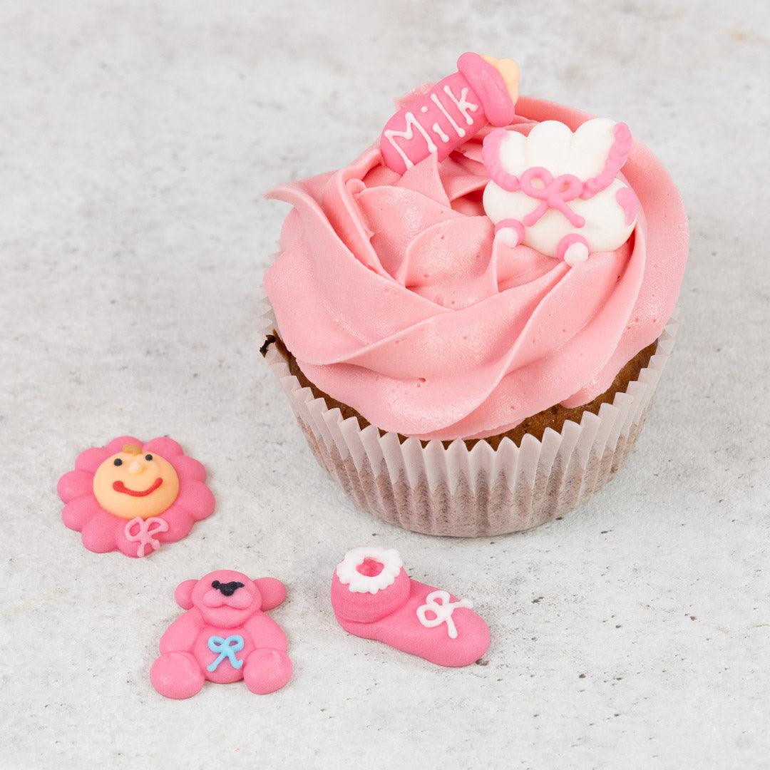 Décorations en sucre pour baby shower fille, 5 pièces